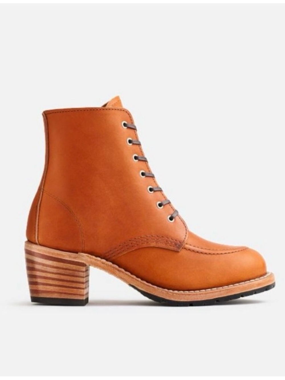 Red Wing Shoes Clara Heritage Cognac Leather Lace-Up Heeled Ankle Boots - Picture 13 of 13